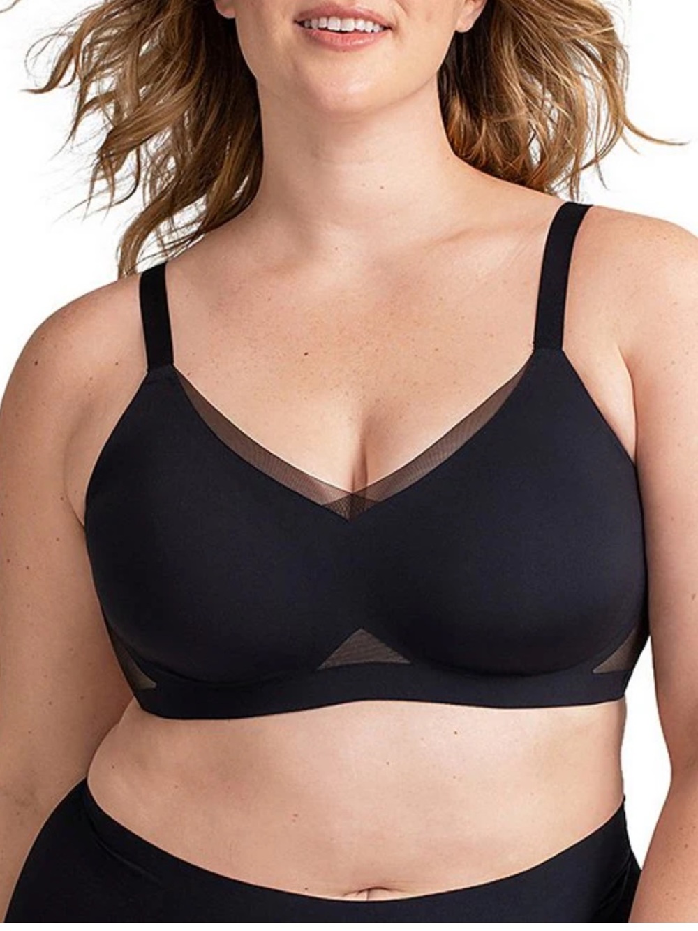 Honeylove Wire Free CrossOver Bra Black Women 1X